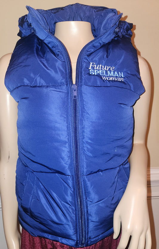Youth Spelman Hooded Blue Puffer Vest